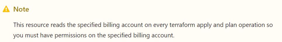 Project billing account requirement